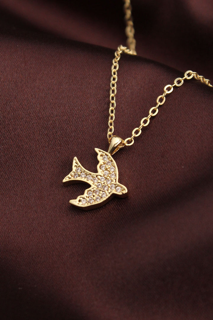 EBJ Gold Color Zircon Stone Bird Necklace - Dundalk