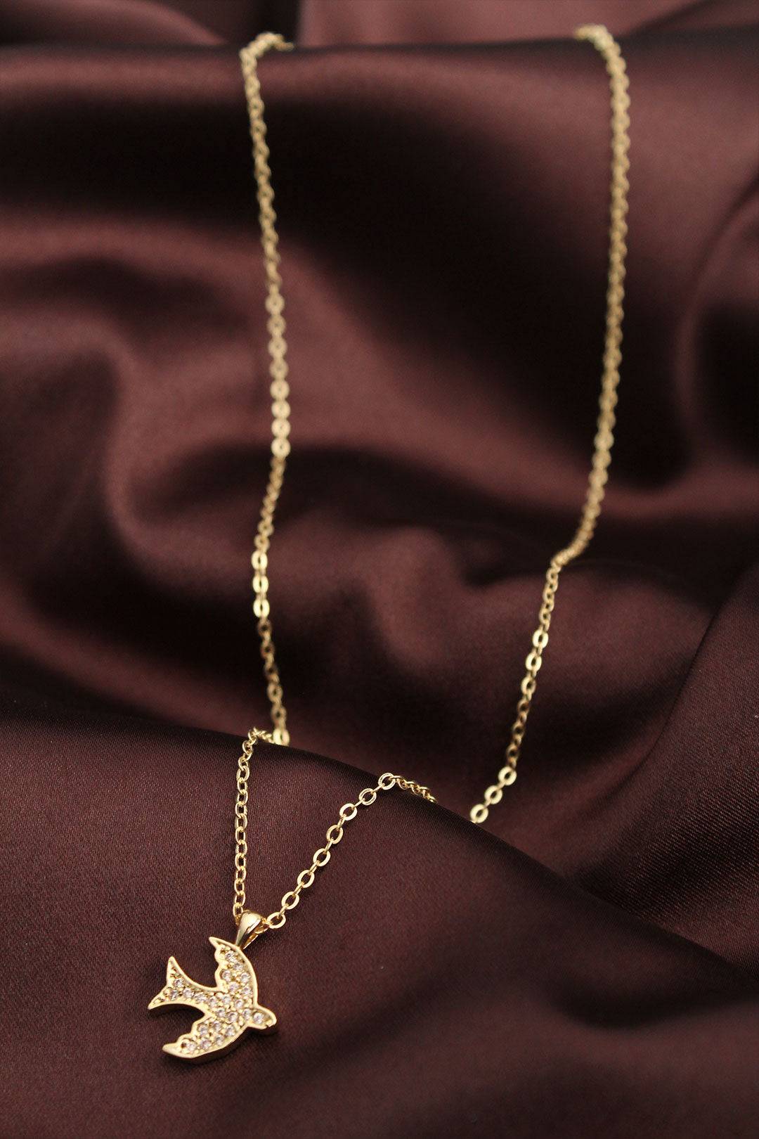 EBJ Gold Color Zircon Stone Bird Necklace - Dundalk
