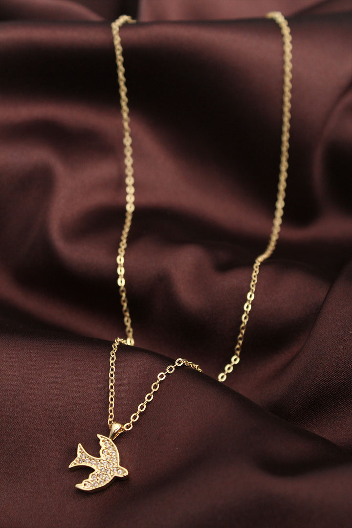 EBJ Gold Color Zircon Stone Bird Necklace - Dundalk