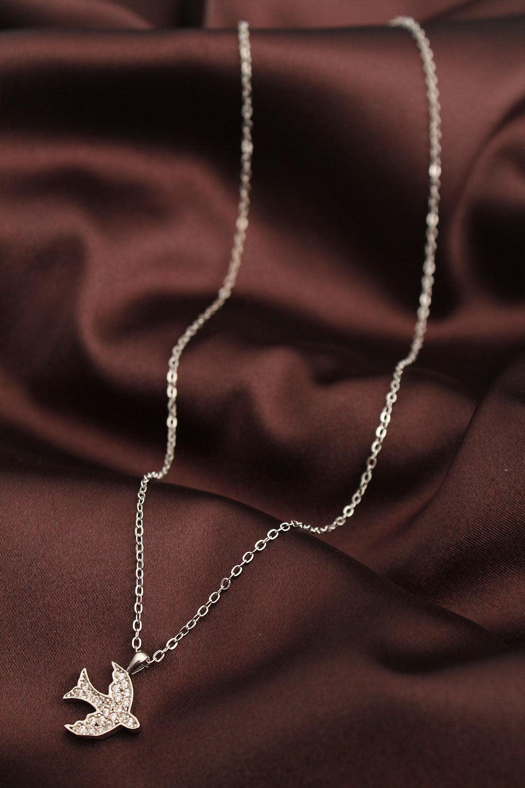 EBJ Silver Color Zircon Stone Bird Necklace - Segovia