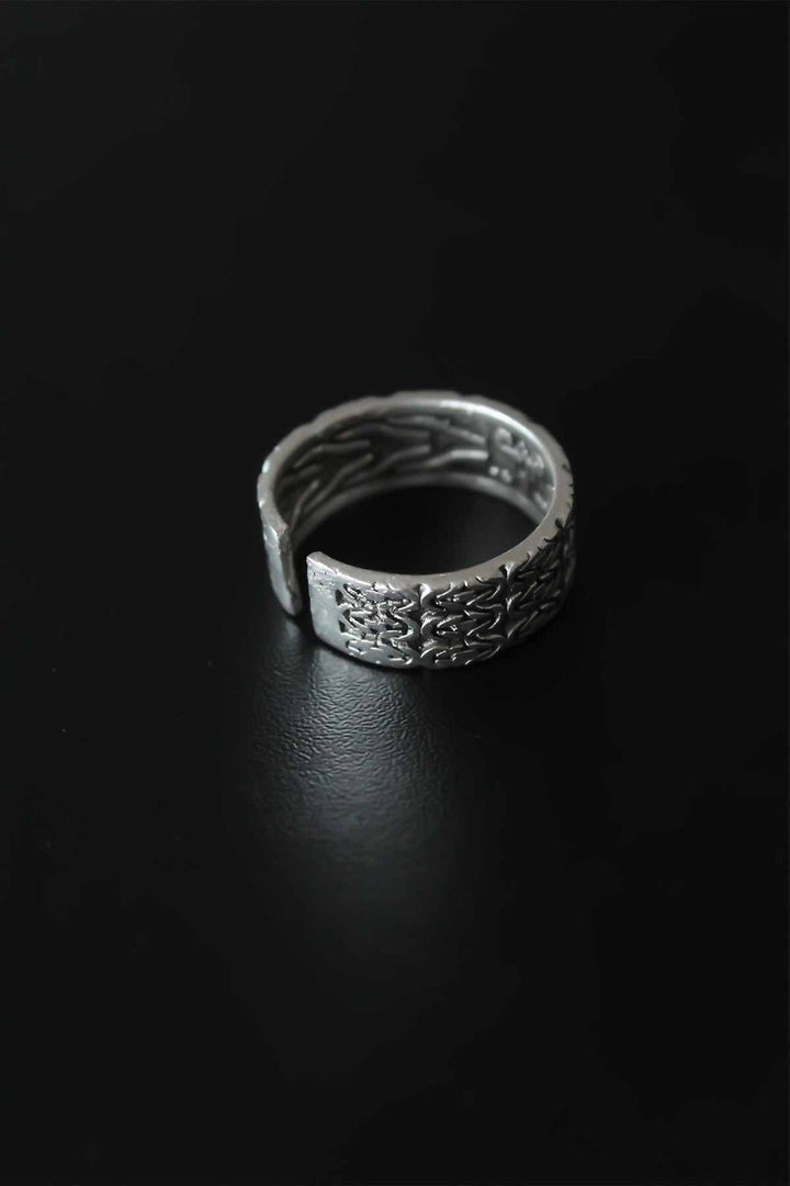 EBJ Antique Silver Color Adjustable Men's Ring - Tokyo