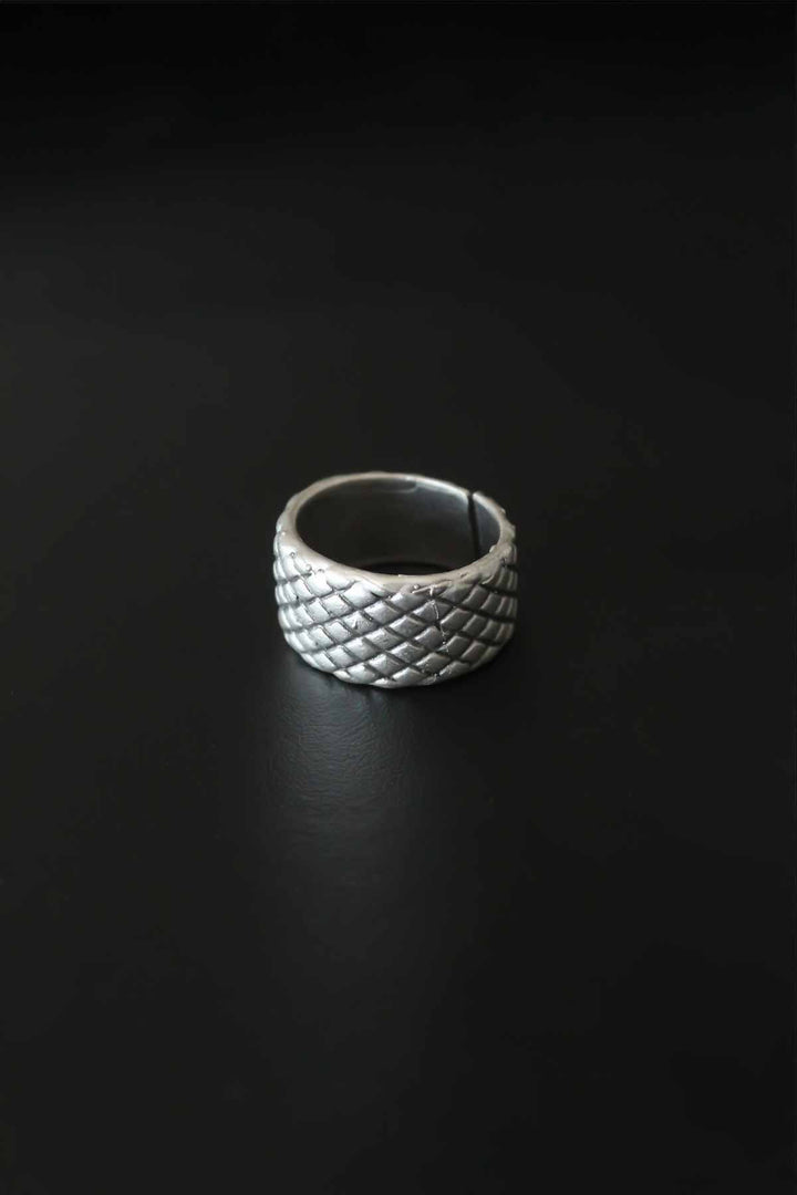 EBJ Antique Silver Color Adjustable Men's Ring - Havant