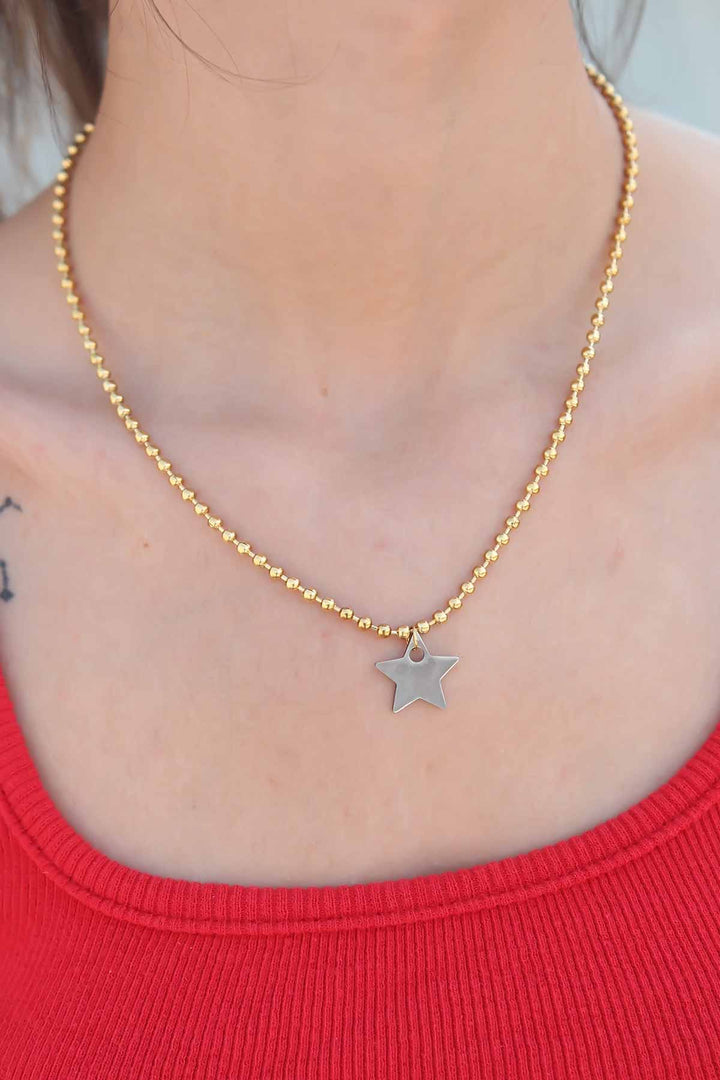 EBJ Star Model Steel Gold Color Women's Necklace - Riverton