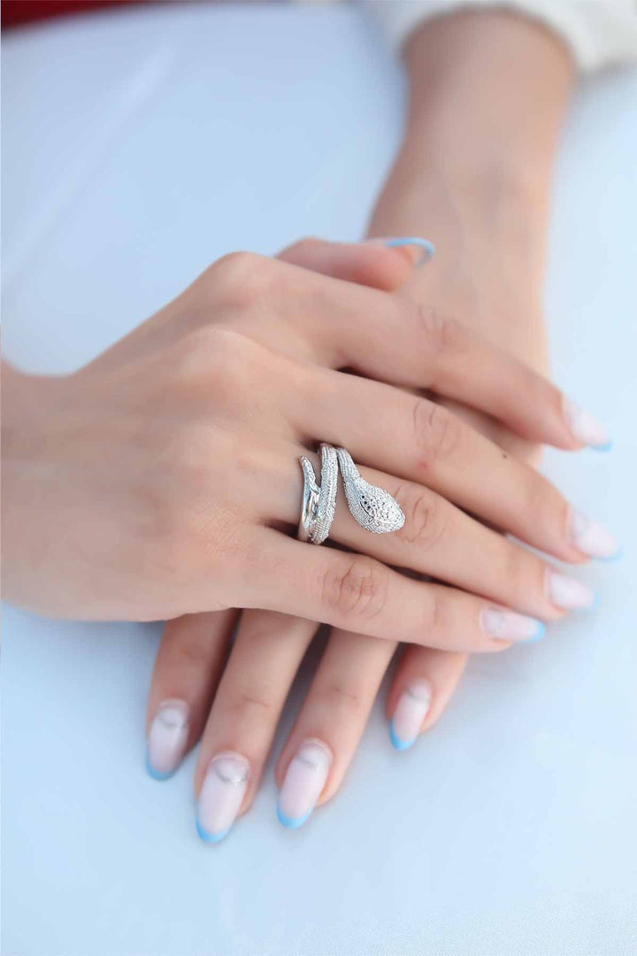 EBJ Snake Shaped Silver Color Women's Ring - Poza Rica de Hidalgo