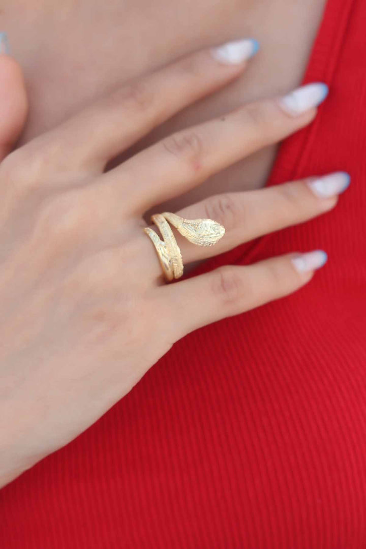 EBJ Snake Shaped Gold Color Women's Ring - Smyrna
