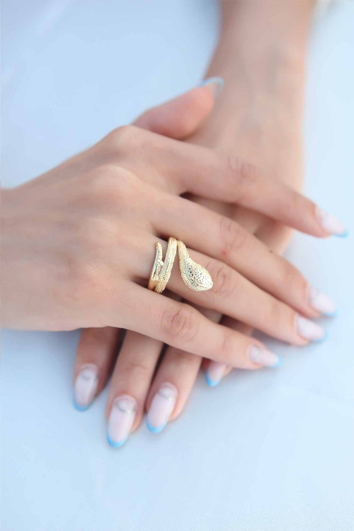 EBJ Snake Shaped Gold Color Women's Ring - Smyrna