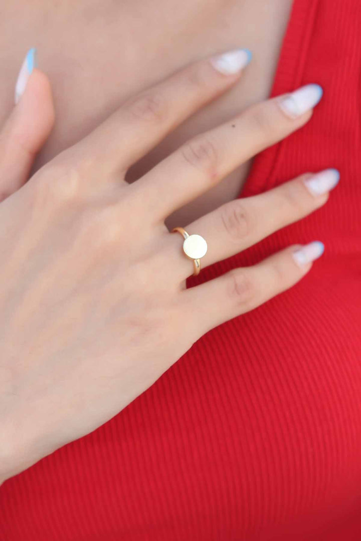 EBJ Circle Plate Gold Color Women's Ring - Fort Worth