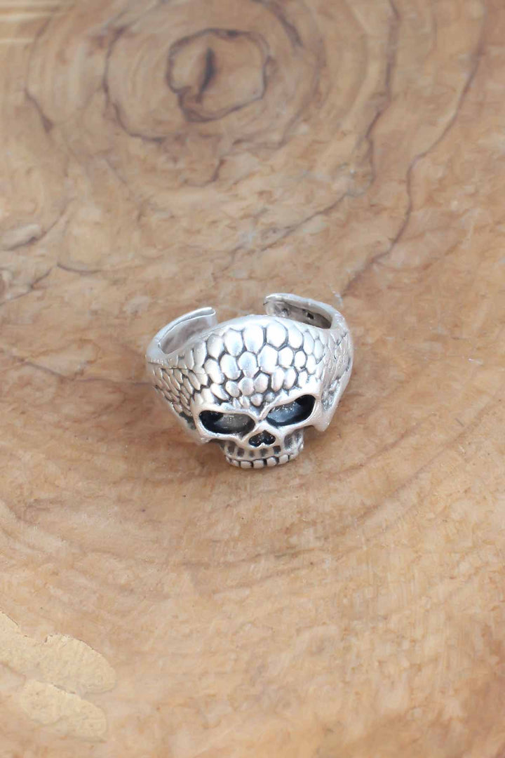 EBJ Adjustable Silver Color Men's Ring with Skull Pattern - Galveston