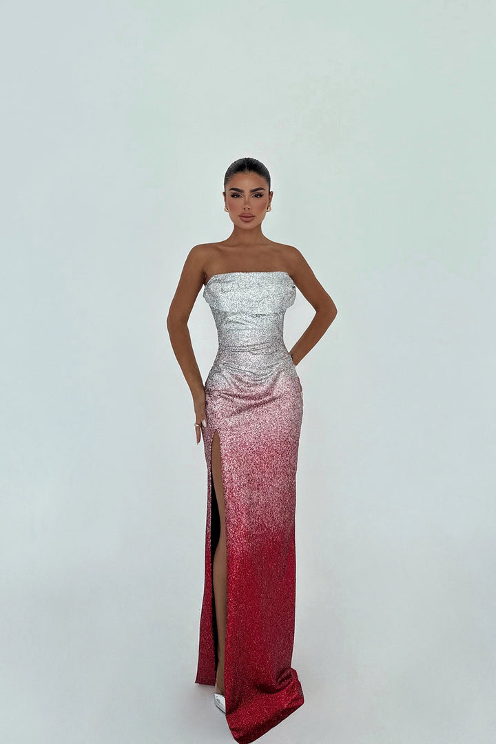 EYY Women Two-Color Toulon Long Slit Dress - Homburg