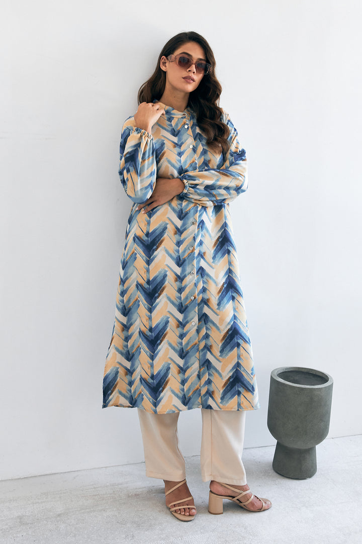 ZRF Women Violet Long Tunic Pants Set - Indigo - Pozzuoli