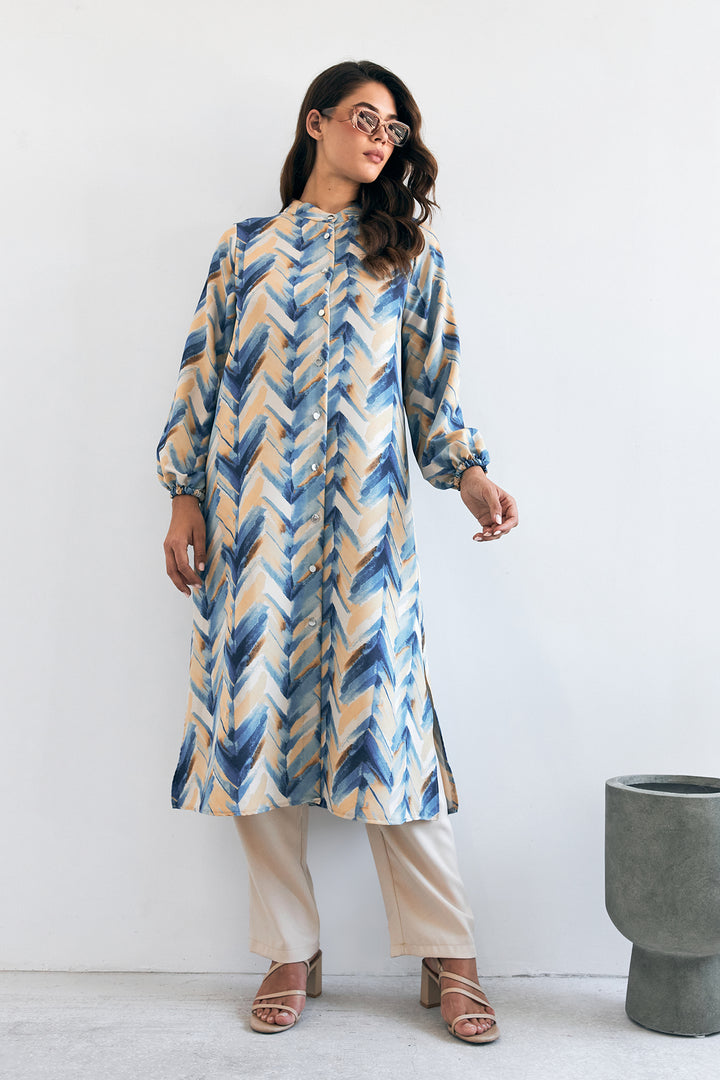 ZRF Women Violet Long Tunic Pants Set - Indigo - Pozzuoli