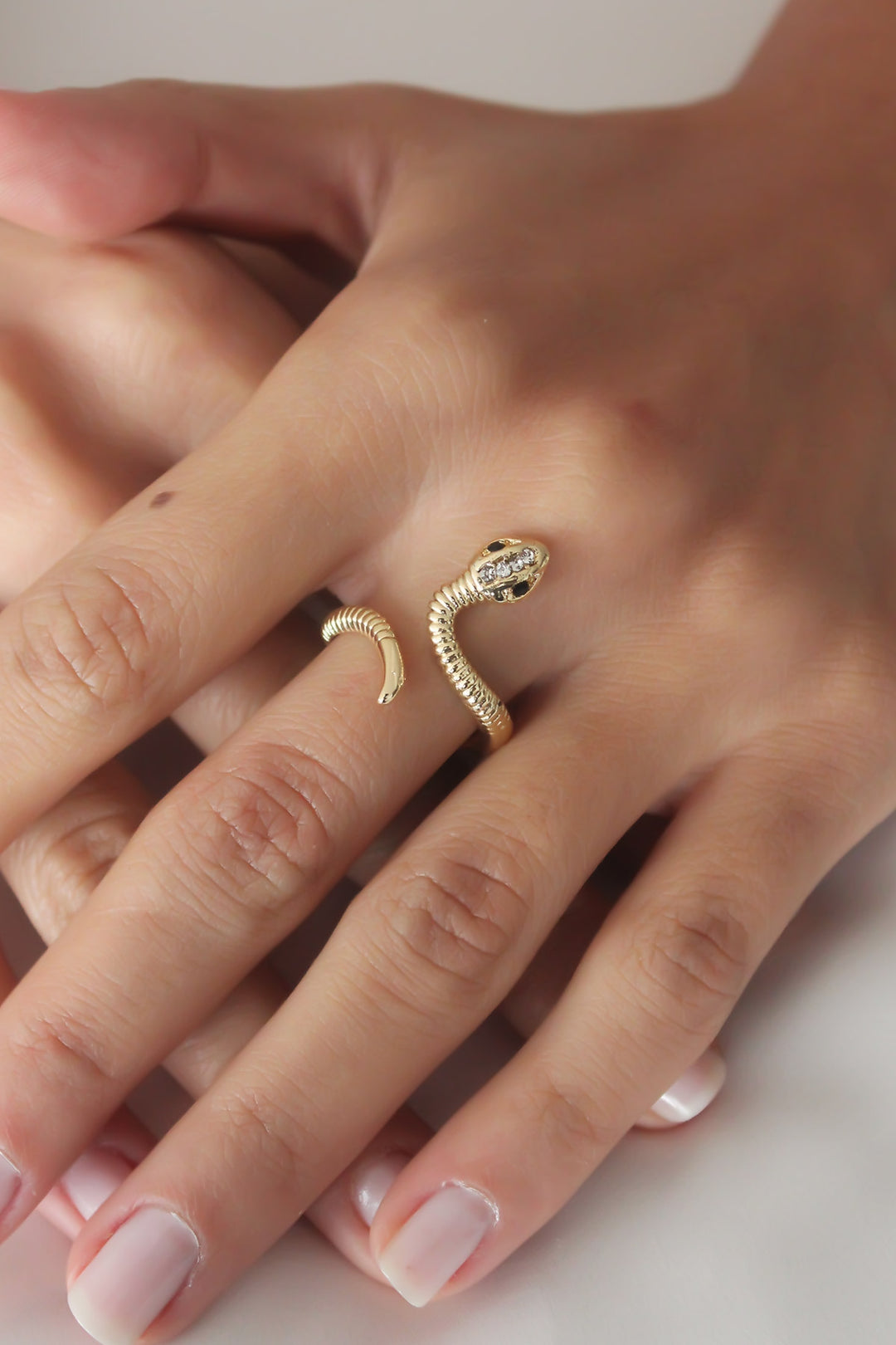 EBJ Adjustable Gold Color Snake Women's Ring - Slavuta