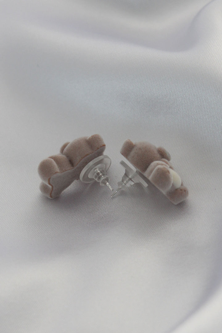 EBJ Light Brown Color Teddy Bear Women Earrings - Dunstable