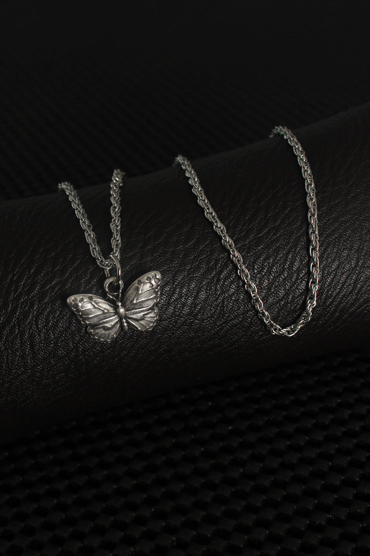 EBJ Silver Color Butterfly Figure Men's Necklace - Terrebonne