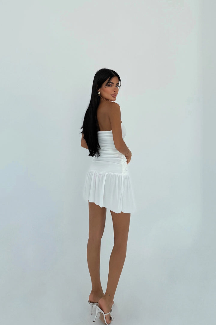 EYY Women Beyaz Jody Mini Elbise Taş Aksesuarlı - Valdosta