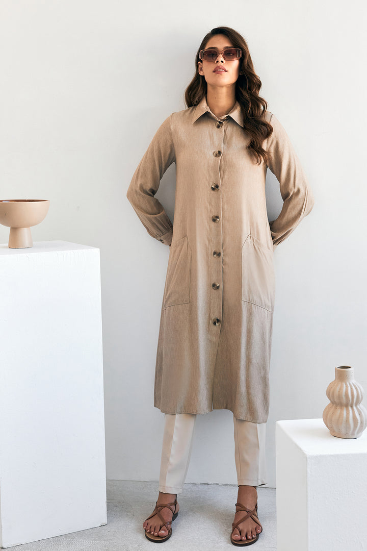ZRF Women Pocket Detailed Tunic - Beige - Pátra