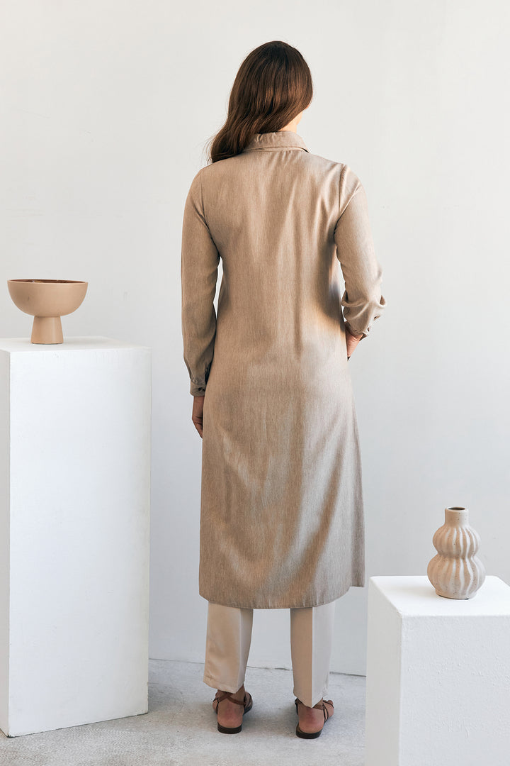 ZRF Women Pocket Detailed Tunic - Beige - Pátra