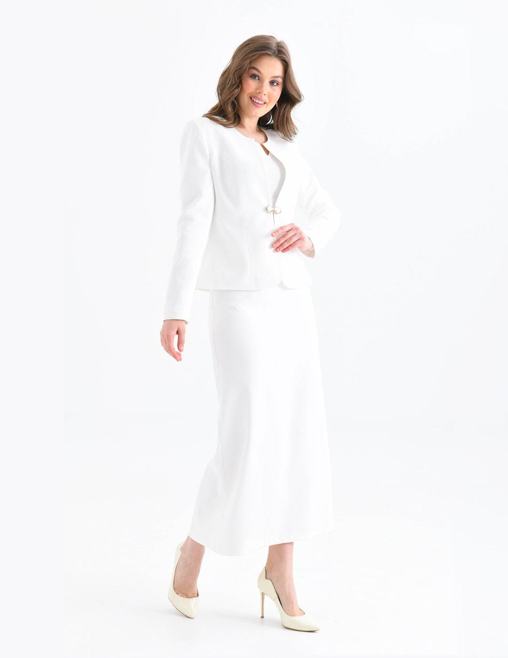 NDL Women Pencil Skirt Women's Suit White - Ingolstadt