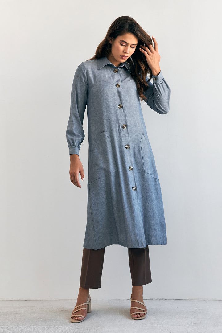 ZRF Women Pocket Detailed Tunic - Indigo - Istres