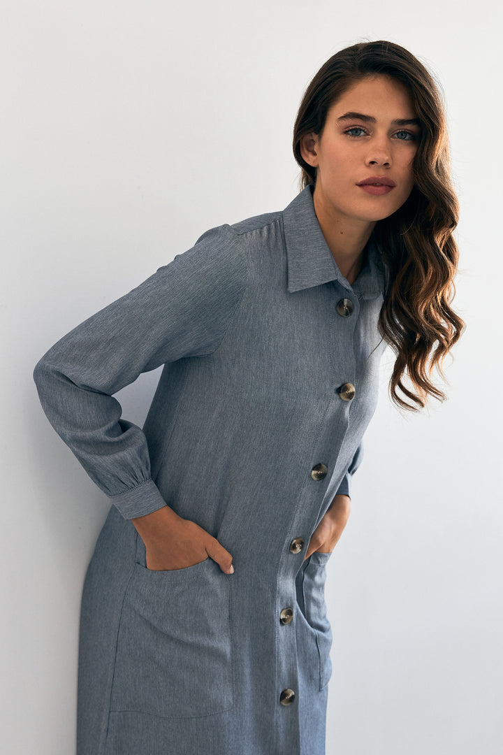 ZRF Women Pocket Detailed Tunic - Indigo - Istres