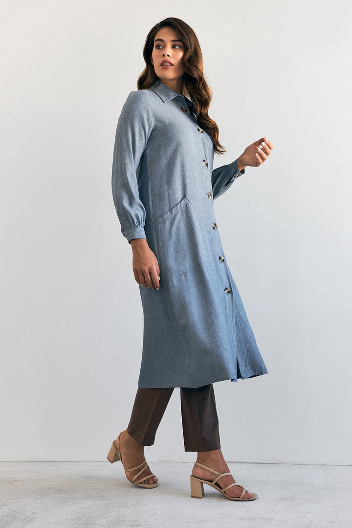 ZRF Women Pocket Detailed Tunic - Indigo - Istres