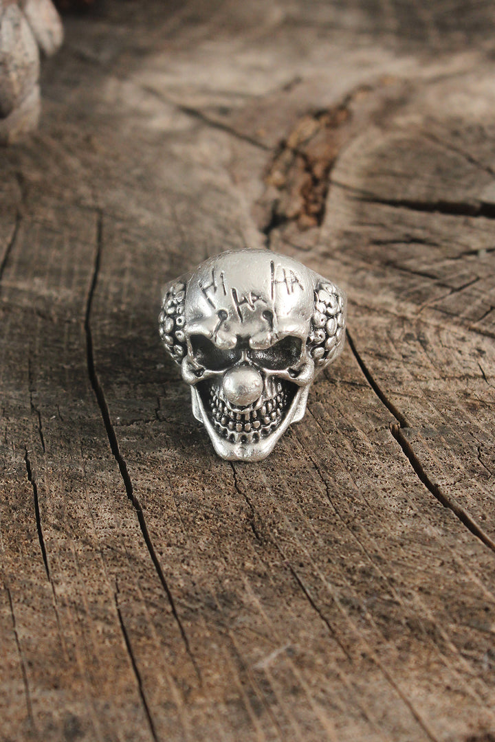 EBJ Antique Silver Color Clown Model Adjustable Men's Ring - Asheville