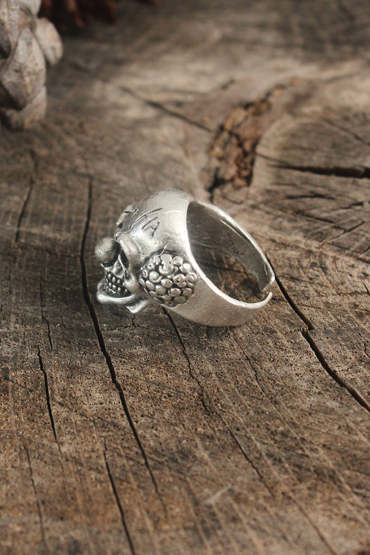 EBJ Antique Silver Color Clown Model Adjustable Men's Ring - Asheville
