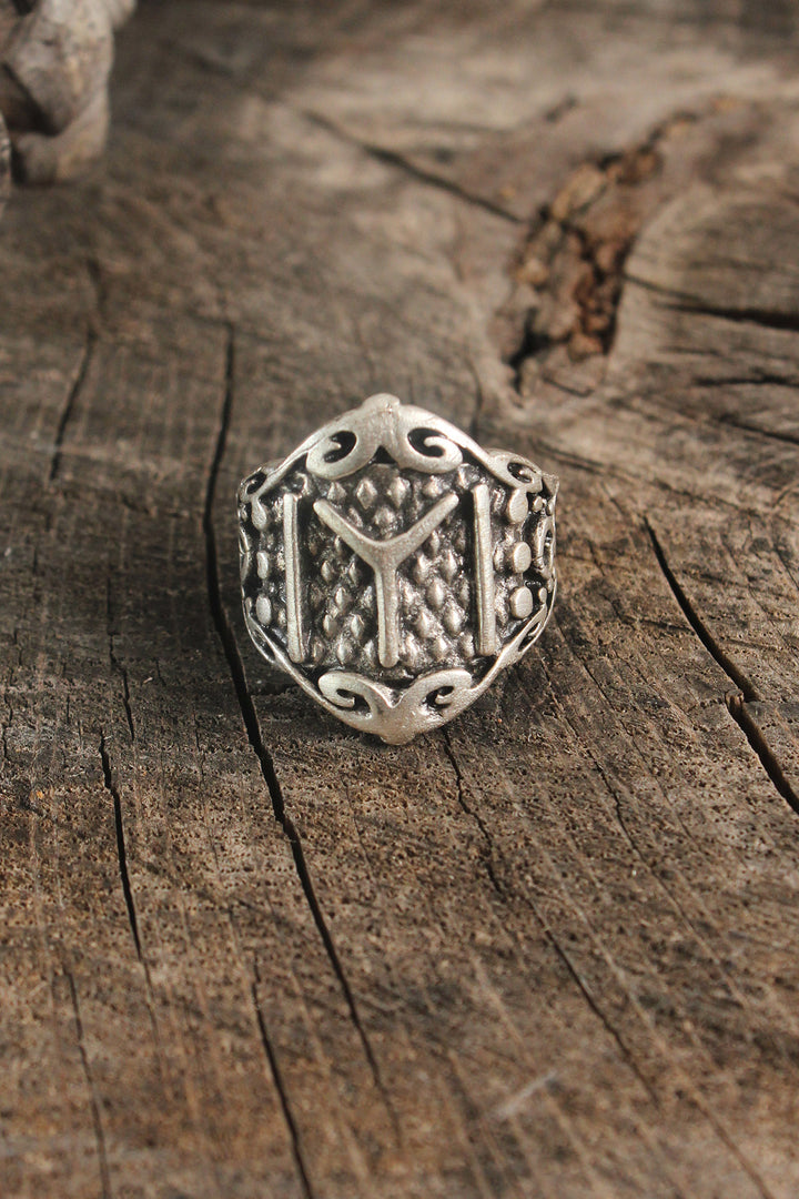 EBJ Antique Silver Color Adjustable Men's Ring - Hilton Head Island