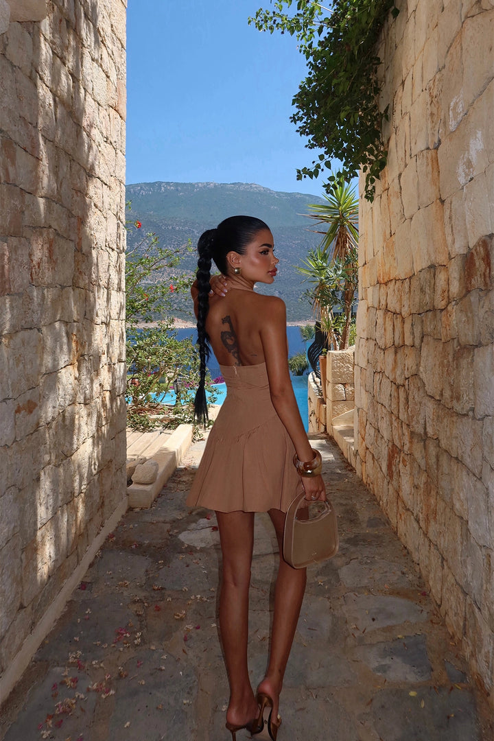 EYY Women Beige Strappy Mini Dress - Torrevieja