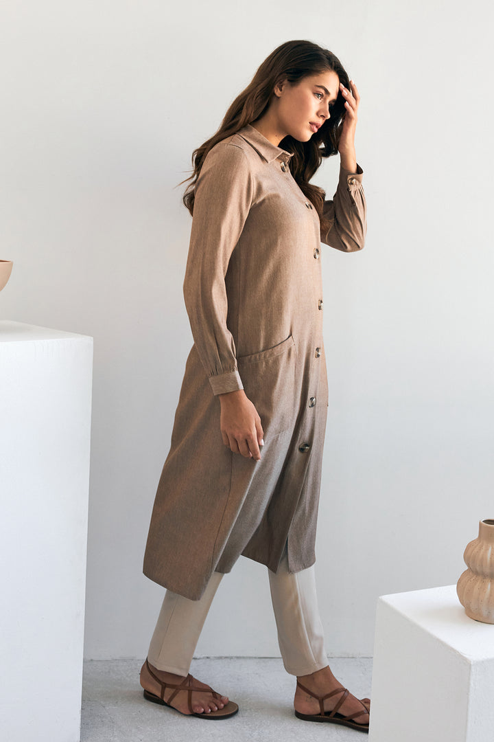 ZRF Women Pocket Detailed Tunic - Brown - Irapuato