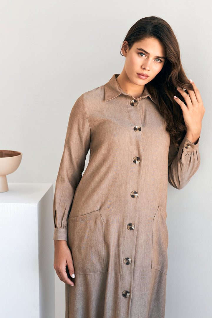 ZRF Women Pocket Detailed Tunic - Brown - Irapuato