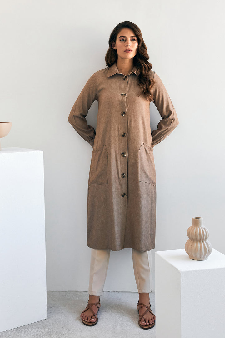 ZRF Women Pocket Detailed Tunic - Brown - Irapuato
