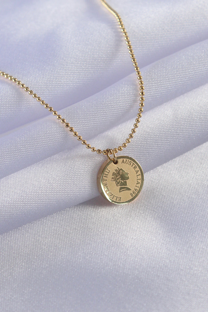 EBJ 316L Steel Gold Color Elizabeth Embroidery Women's Necklace - Wausau