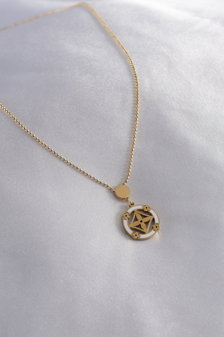EBJ 316L Steel Gold Color Flower Figure Women's Necklace - Isla