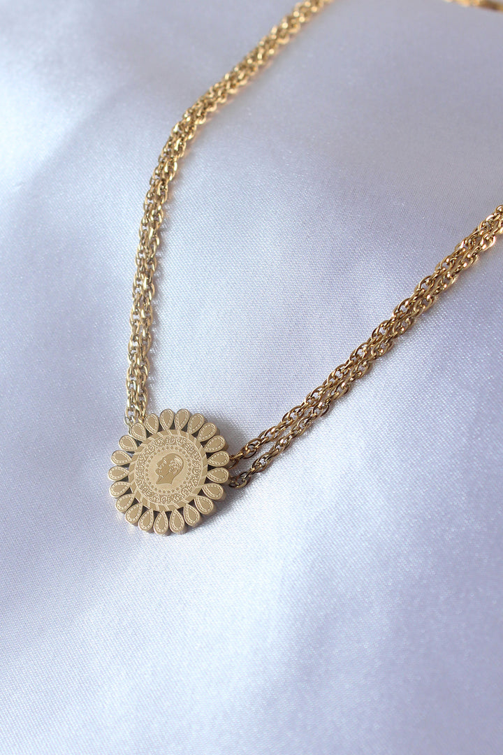 EBJ 316L Steel Gold Color Quarter Gold Double Row Chain Model Women's Necklace - Port Charlotte
