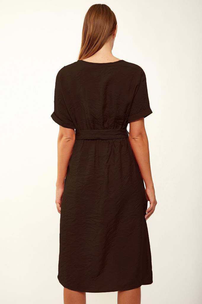 BGD Women BELTED DRESS - Black - La Presa