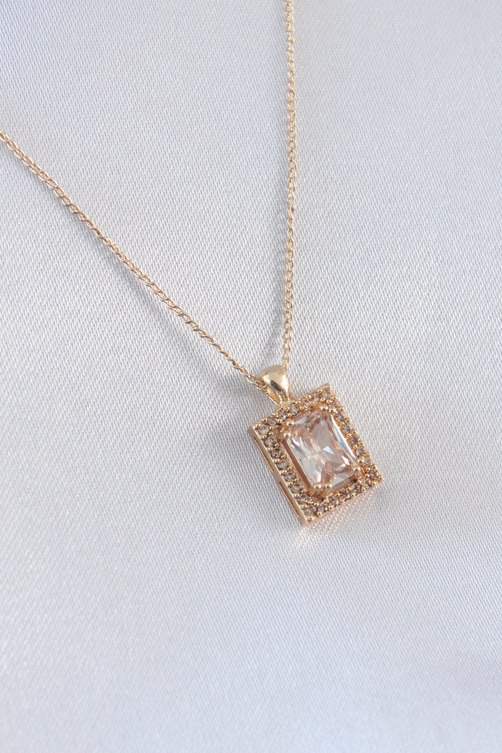 EBJ Gold Color Square Model Women's Necklace with Zircon Stone - Niederkassel