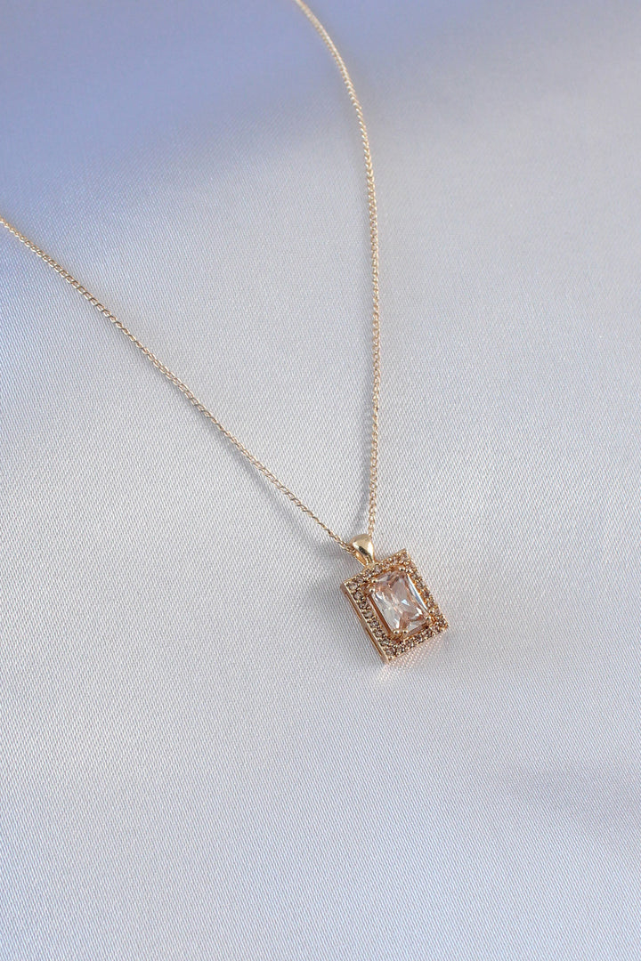 EBJ Gold Color Square Model Women's Necklace with Zircon Stone - Niederkassel
