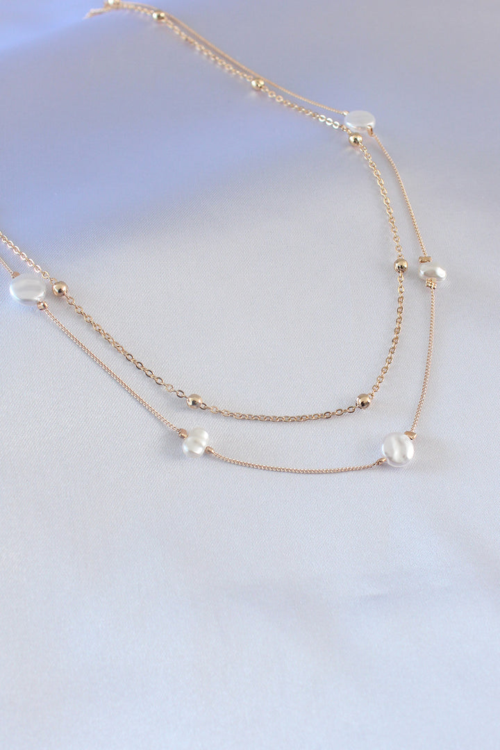 EBJ Gold Color 2-Piece Pearl Women's Necklace - Piedras Negras