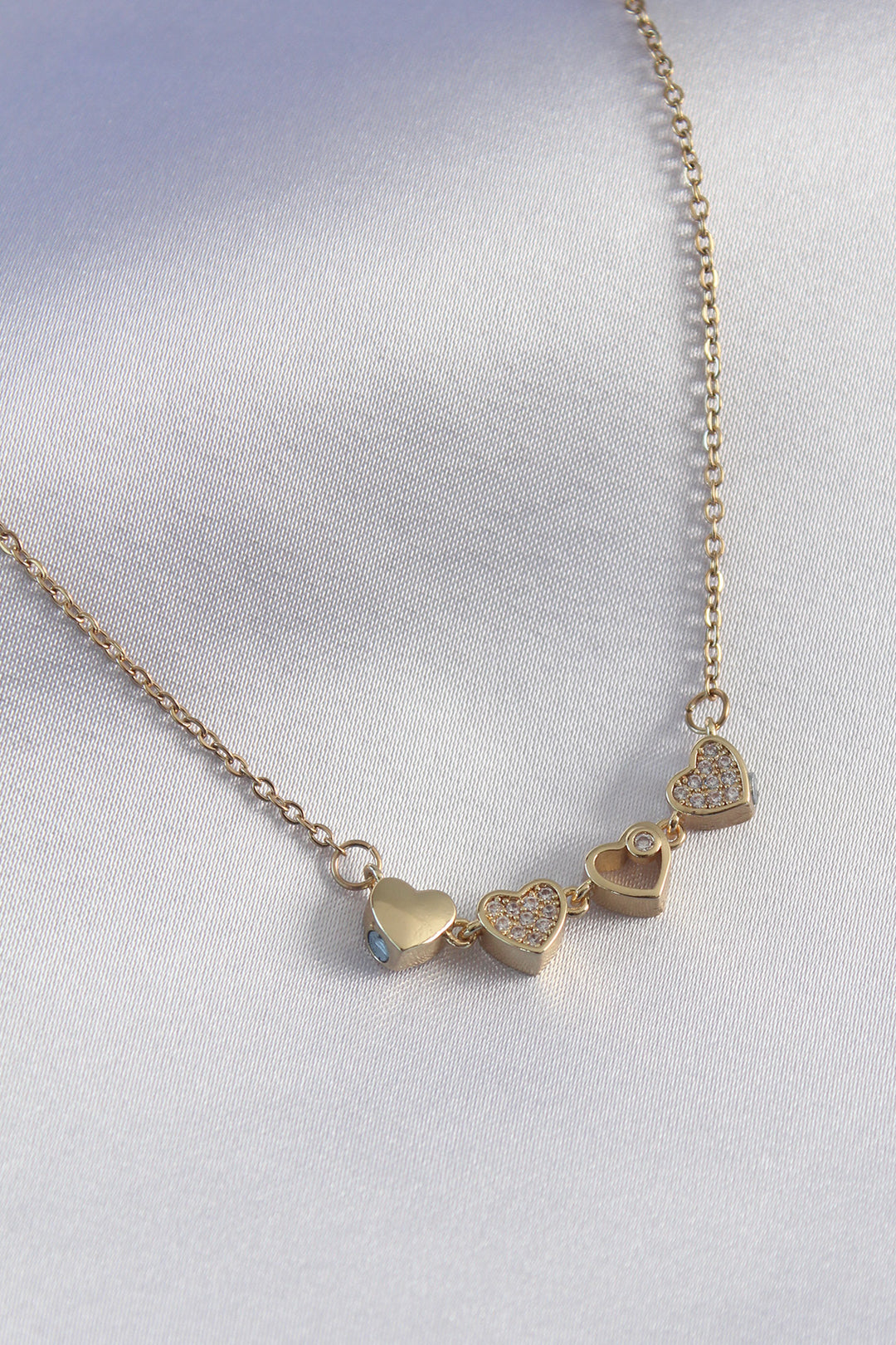 EBJ 316L Steel Gold Color Clover Model Zircon Stone Women's Necklace - Mâcon