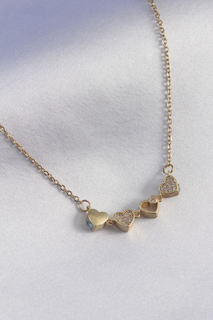 EBJ 316L Steel Gold Color Clover Model Zircon Stone Women's Necklace - Mâcon