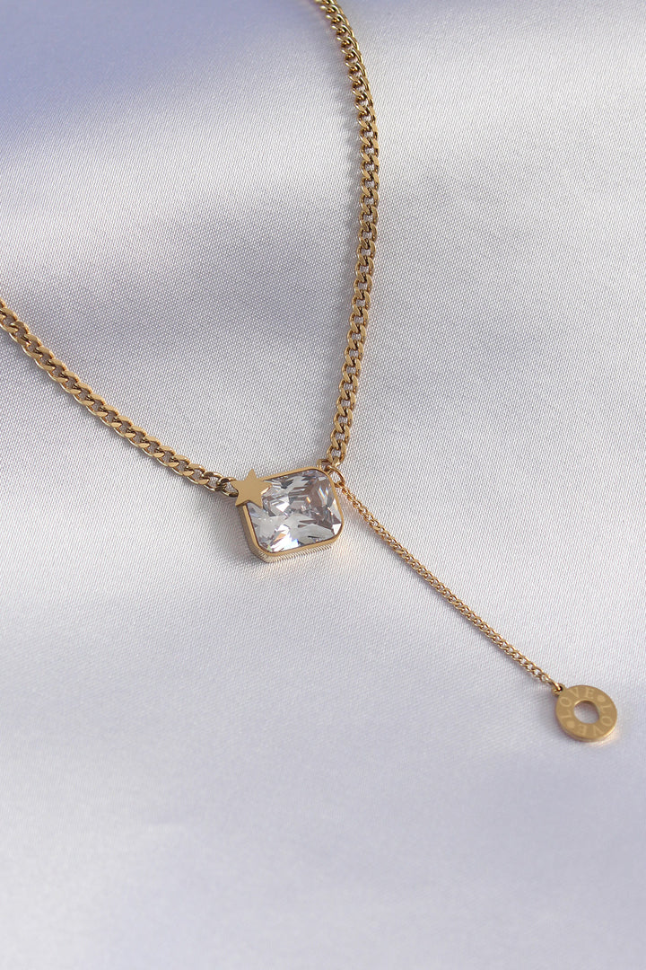 EBJ 316L Steel Gold Color Chain Model Zircon Stone Star Detail Women's Necklace - Tepotzotlán