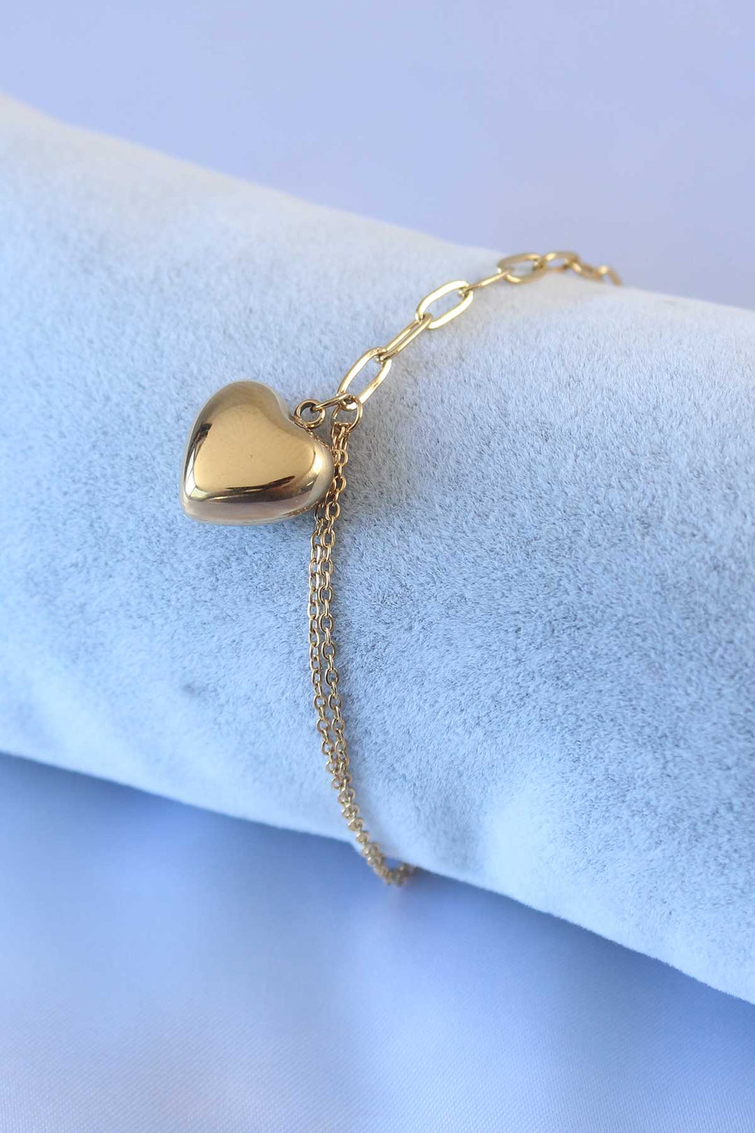 EBJ 316L Steel Gold Color Heart Figure 2-Piece Chain Model Women's Bracelet - Auckland