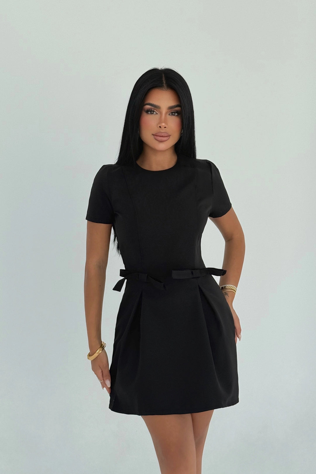 EYY Women Siyah Temel Mini Elbise - Chimalhuacán