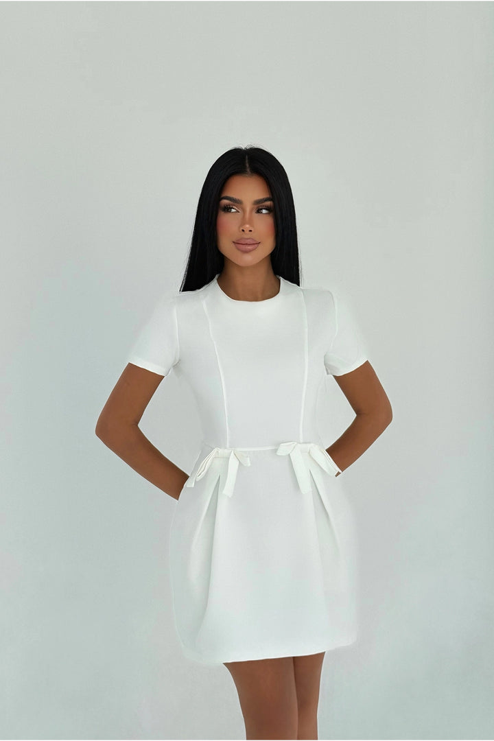 EYY Women Beyaz Temel Mini Elbise - Purísima de Bustos