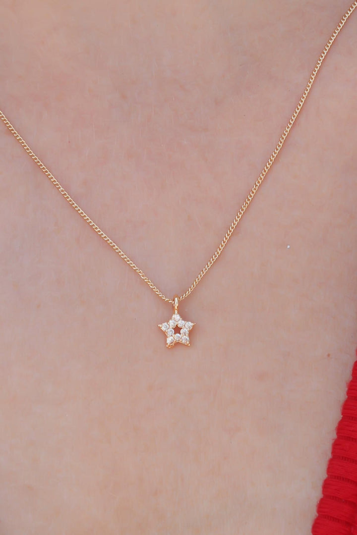 EBJ Gold Color Star Model Necklace with Zircon Stone for Women - Aix-en-Provence