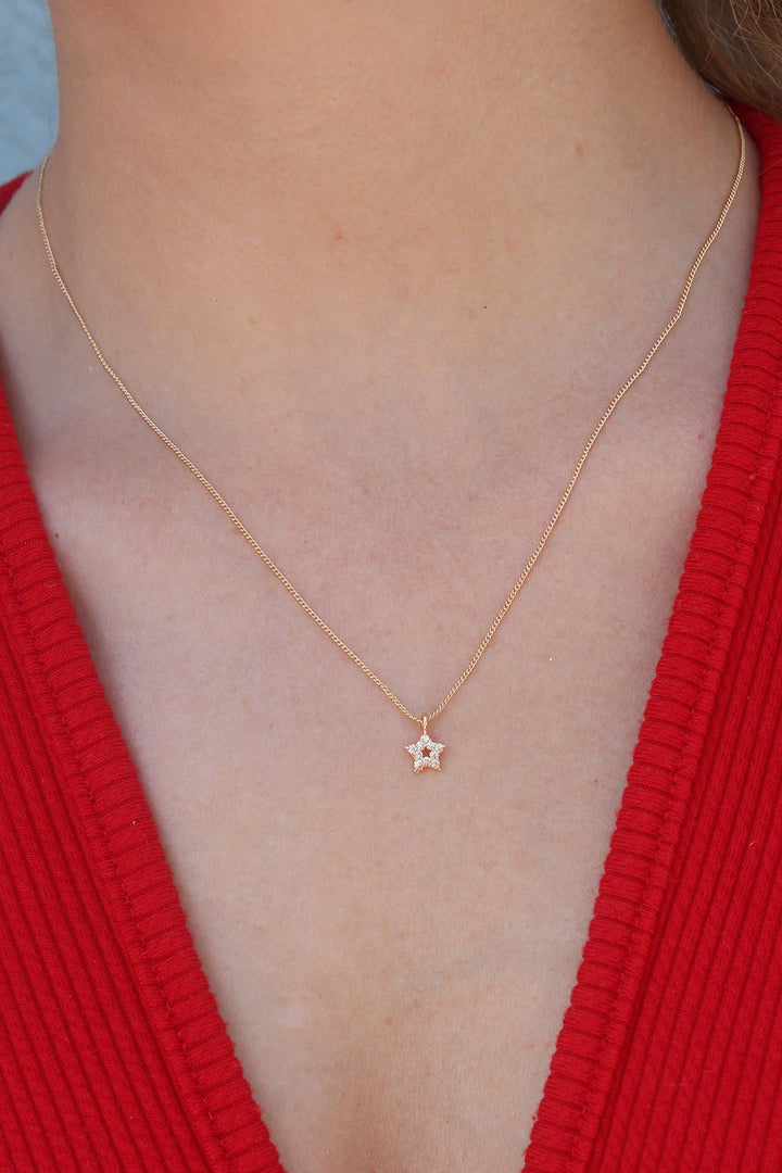 EBJ Gold Color Star Model Necklace with Zircon Stone for Women - Aix-en-Provence