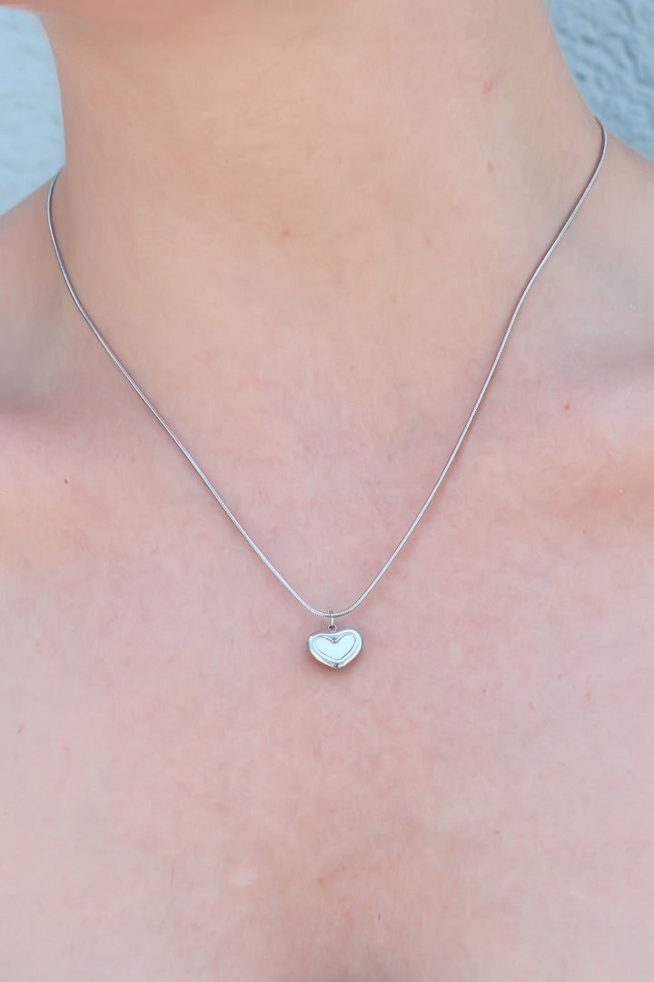 EBJ 316L Stainless Steel Silver Color Heart Shape Women's Necklace - Évry