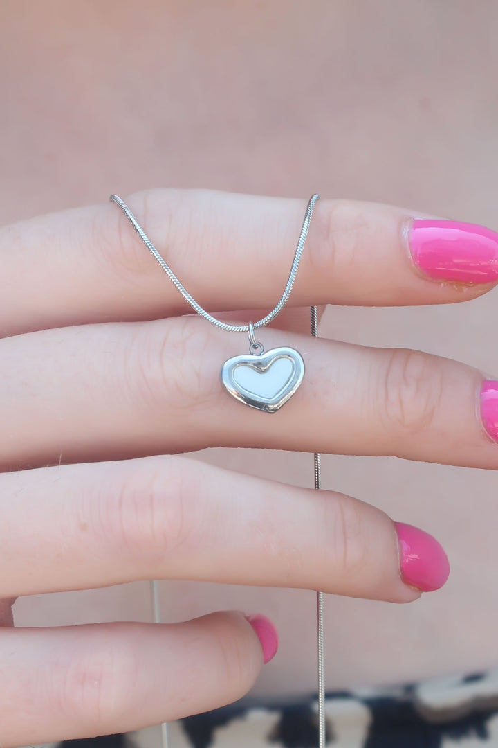 EBJ 316L Stainless Steel Silver Color Heart Shape Women's Necklace - Évry
