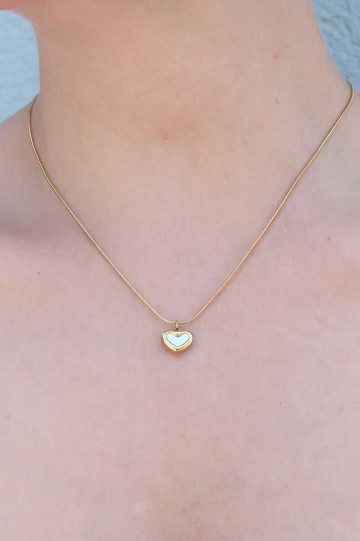EBJ 316L Steel Gold Color Heart Shape Women's Necklace - Wildomar